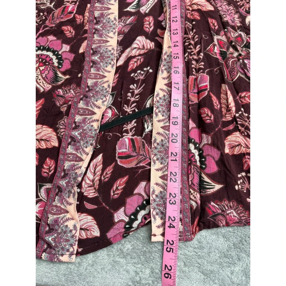 Michael Stars boho print cardigan open front flowy top